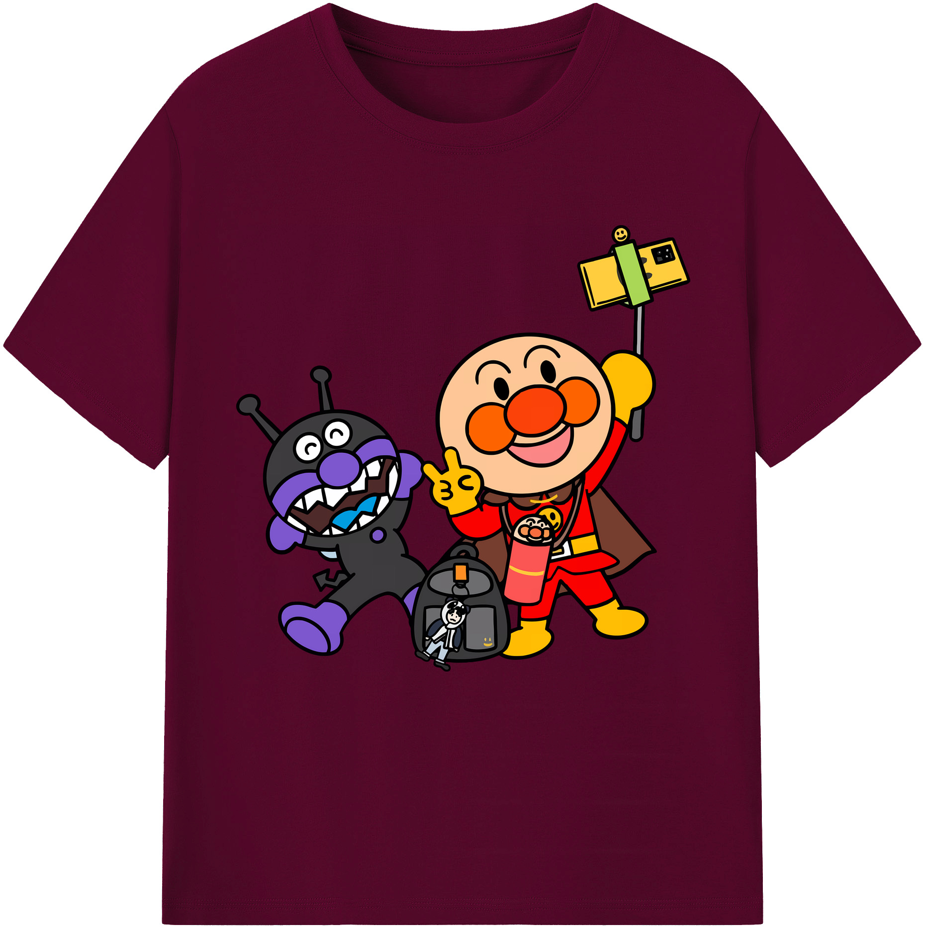 （画像用） アンパンマン Anpanman レディースカジュアルプリントTシャツ（綿100％）